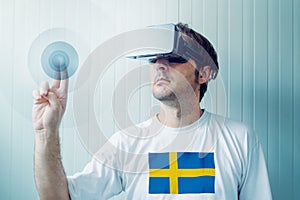 Swedish man exploring virtual reality environment