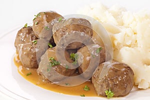 Swedish Meatballs with Mashed Potato photo