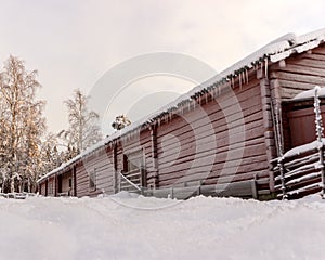 Swedish Old Farm House in Winter