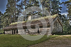 An Swedish old wooden house from the 1690s in HDR