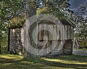 An Swedish old wooden house from the 1690s in HDR