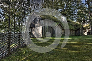 An Swedish old wooden house from the 1690s in HDR