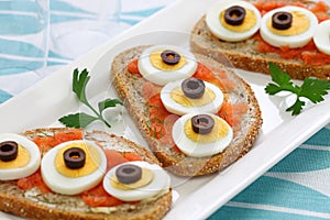 Swedish cod roe spread sandwich photo