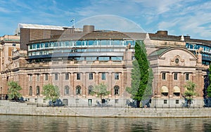 Riksdagshuset, the Swedish Parliament House, located on the island of Helgeandsholmen, Gamla Stan, Stockholm, Sweden
