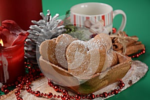 Swedish pepparkakor heart shaped thins cookies