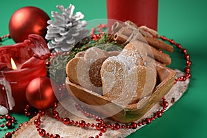 Swedish pepparkakor heart shaped thins cookies