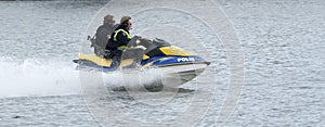 Swedish Police watercraft at high speed