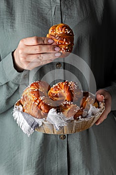 Swedish pumpkin buns with cardamom and cinnamon