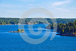 Swedish settlements on islets of Stockholm Archipelago in Baltic Sea, Sweden