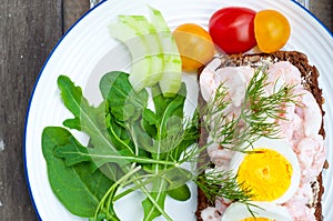 Swedish style rye bread open sandwich