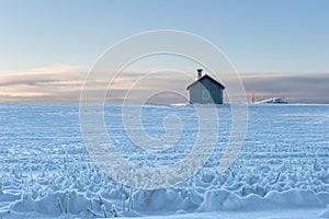 Swedish summer-house in winter.