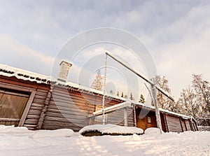 Swedish Taditional Barn in Winter