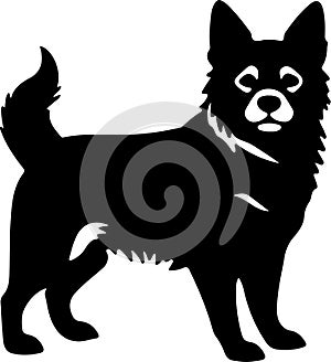 Swedish Vallhund Black Silhouette Generative Ai