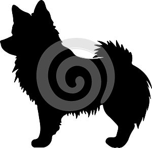 Swedish Vallhund Black Silhouette Generative Ai