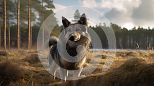 Swedish Vallhund\'s Herding Display in the Nordic Countryside