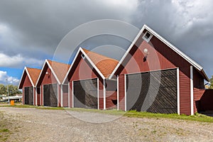 Swedish wooden storehouses