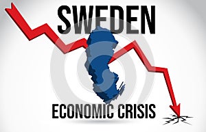 Sweeden Map Financial Crisis Economic Collapse Market Crash Global Meltdown Vector