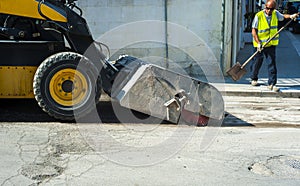 Sweeper attachments mini excavator.