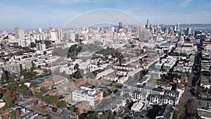 Sweeping Aerial View of San Franciscos Diverse Urban Landscape and Iconic Skyline