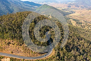 A sweeping bend on Thunderbolts Way north of Gloucester, Australia