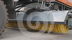 Sweeping, road surface, cylindrical, brush, stiff bristles, street, industrial vacuum cleaner, cleaning, blowing, season, clean, d