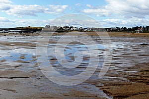 A sweeping view of Elie Sands at low tide photo