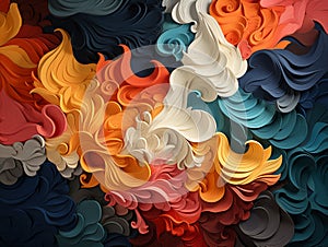 Sweeping Waves of Color in 3D Abstract Design