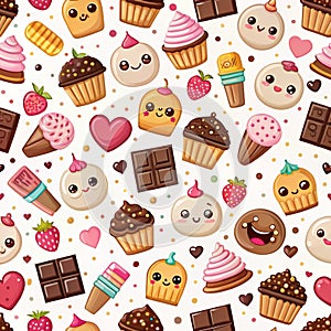 Sweet and adorable food pattern