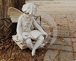 Sweet Angel Statue Religious Sculpture Symbol Peaceful