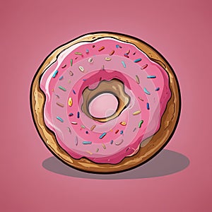 Sweet Artistry: Vibrantly Decorated Donut in Digital Drawing