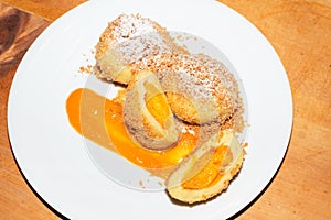 Sweet Austrian Apricot Dumplings with Buttered Breadcrumbs