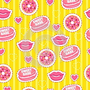 Sweet babe. Yellow sweet background.