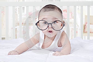 Sweet Baby Wearing Glasses