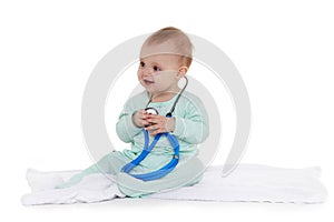 Baby with stethoscope