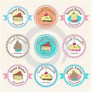 Sweet bakery badge label and logo