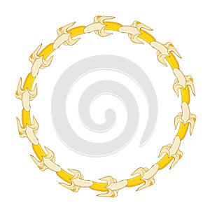 sweet banana fruit art drawn round frame