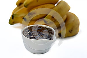 sweet banana jelly from natural fruit healthy food in natura photo