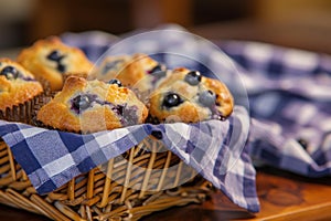 Sweet Basket blueberry muffins. Generate Ai