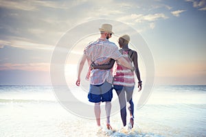 Sweet Beach Summer Holiday Couple Love Concept