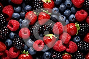 Sweet Berries red fruits mix. Generate Ai