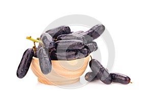 sweet black sapphire grapes on white background