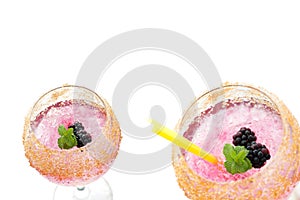 Sweet blackberry cocktail drink isolated