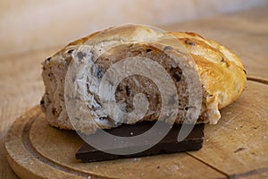 sweet braid bread with chocolate chips