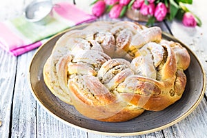 Sweet braided easter bread