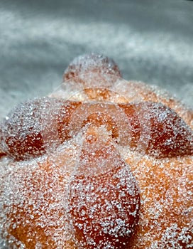 Sweet bread called pan de muerto traditional Mexican