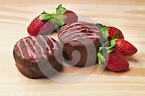Sweet bread chocolate strawberry