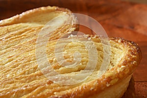 Sweet bread detail, traditional oreja mexican sweet bread close up photo