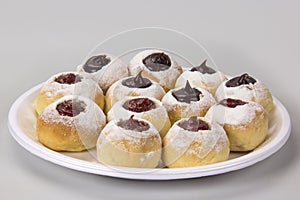 Sweet bread stuffed with guava jam and dulce de leche doce de leite, traditional Brazilian sweet.