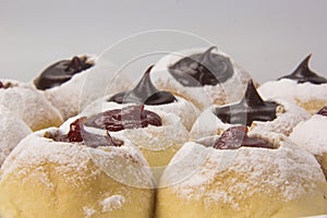 Sweet bread stuffed with guava jam and dulce de leche doce de leite, traditional Brazilian sweet.