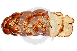 Sweet bread on the white background